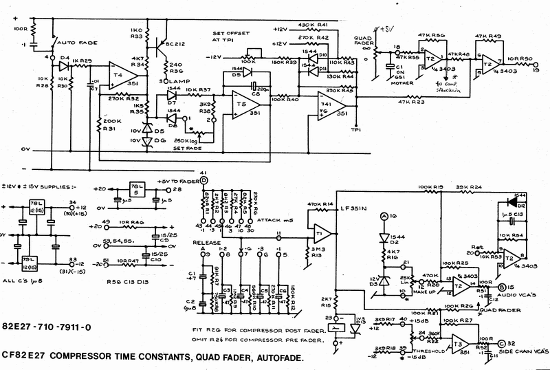SSL 4000E Bus compressor time constants, quad fader, autofade